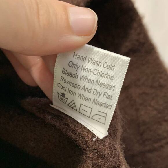 Coldwater Creek Wool Embroidered Brown Long Full Zip Coat Women's Sz M Brown - Picture 7 of 7